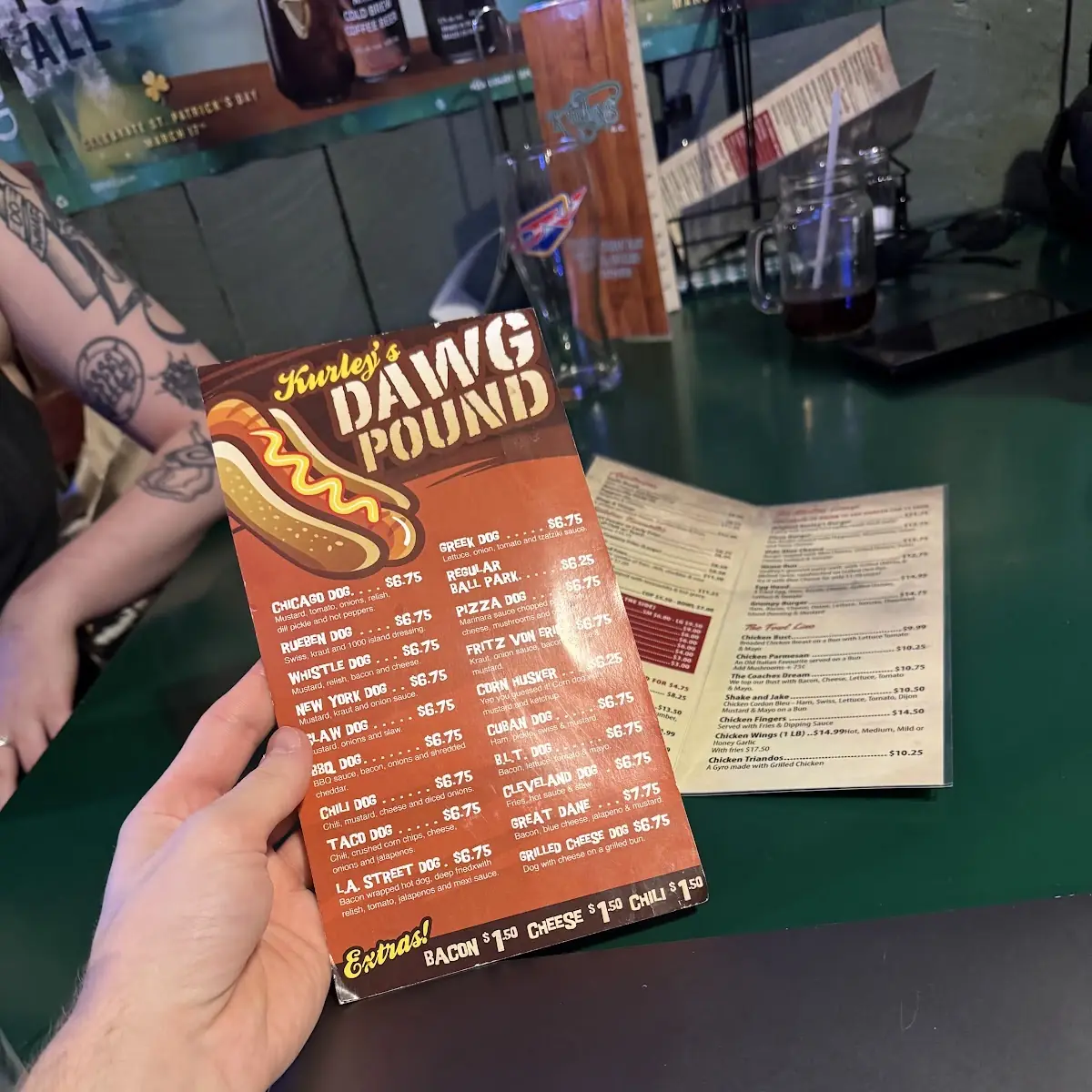 Menu, Kurley's AC