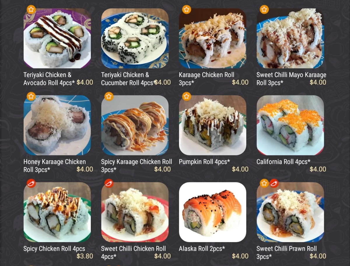 Menu, On a Roll Sushi Birtinya