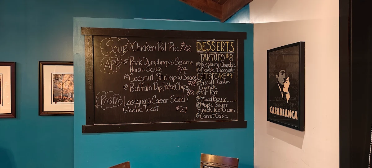 Menu, Moody's Bar and Grill
