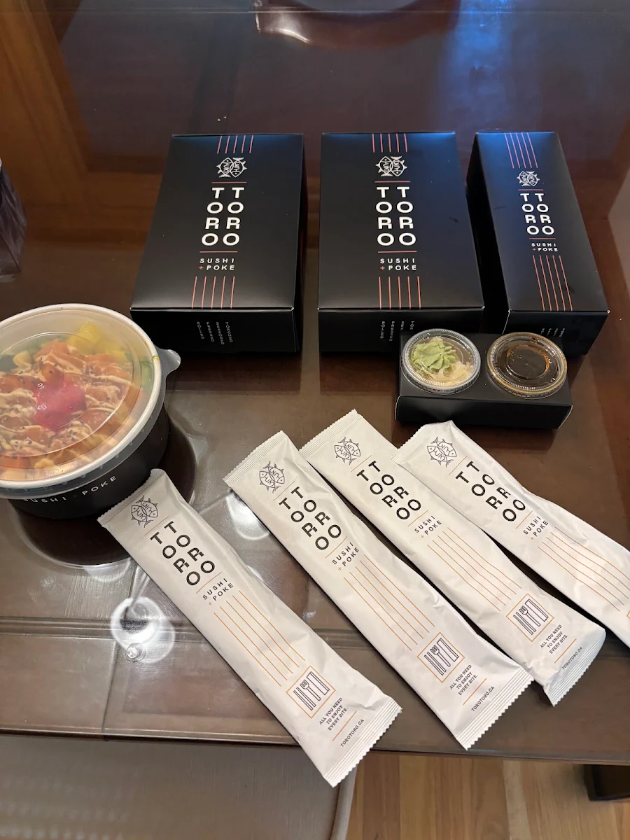 Menu, Toro Toro Sushi and Poke