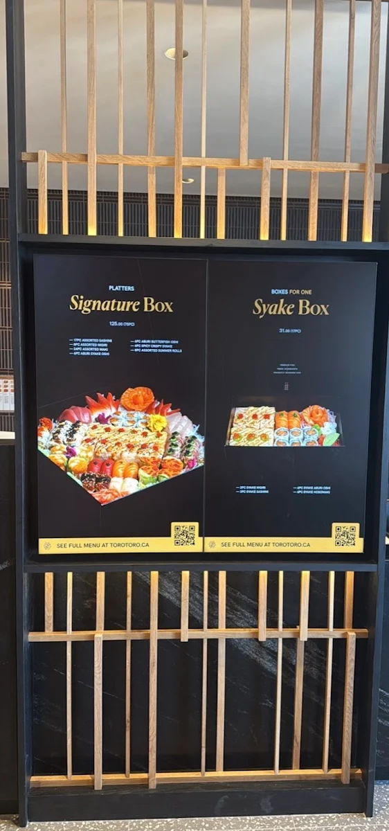 Menu, Toro Toro Sushi and Poke