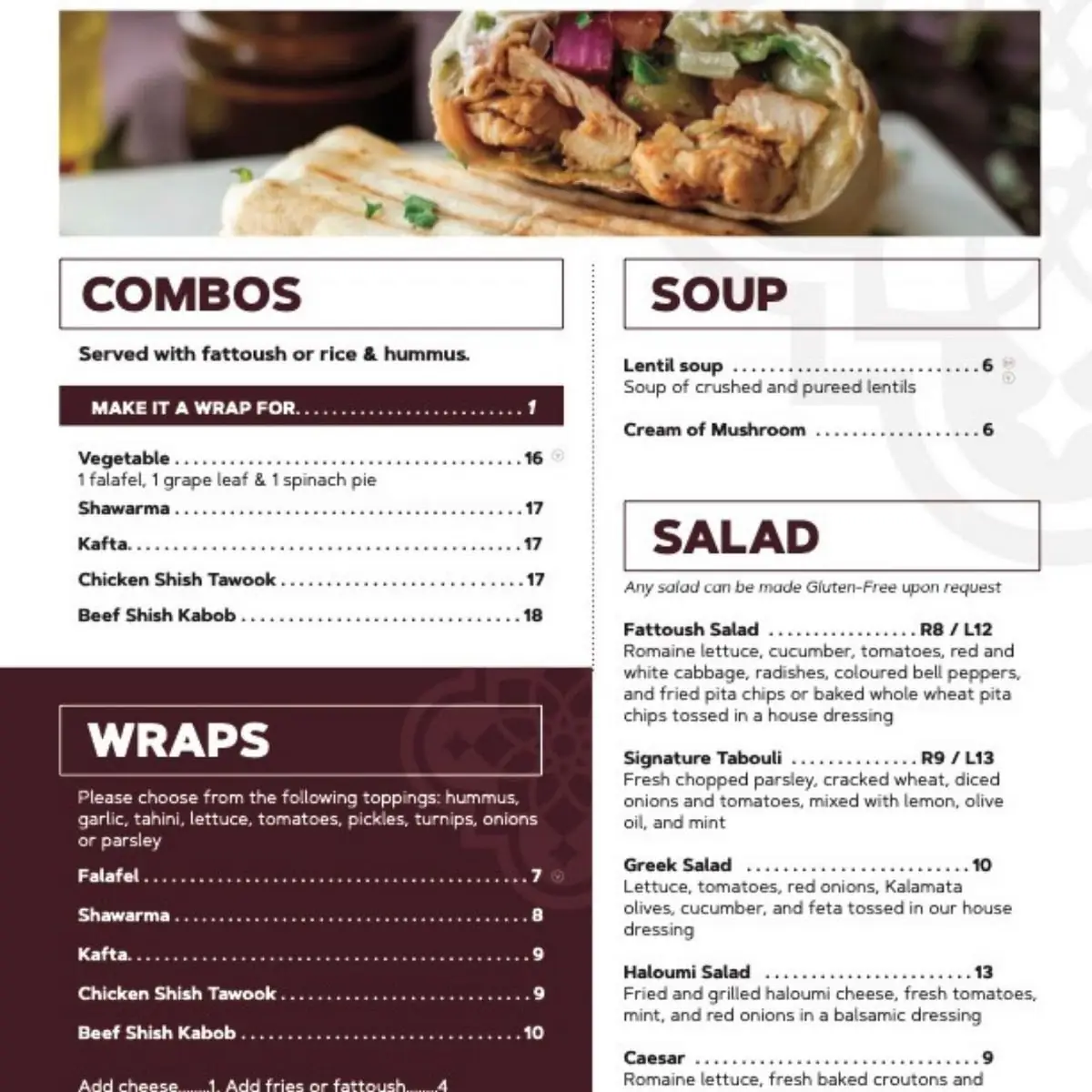 Menu, Tabouli by Eddy's