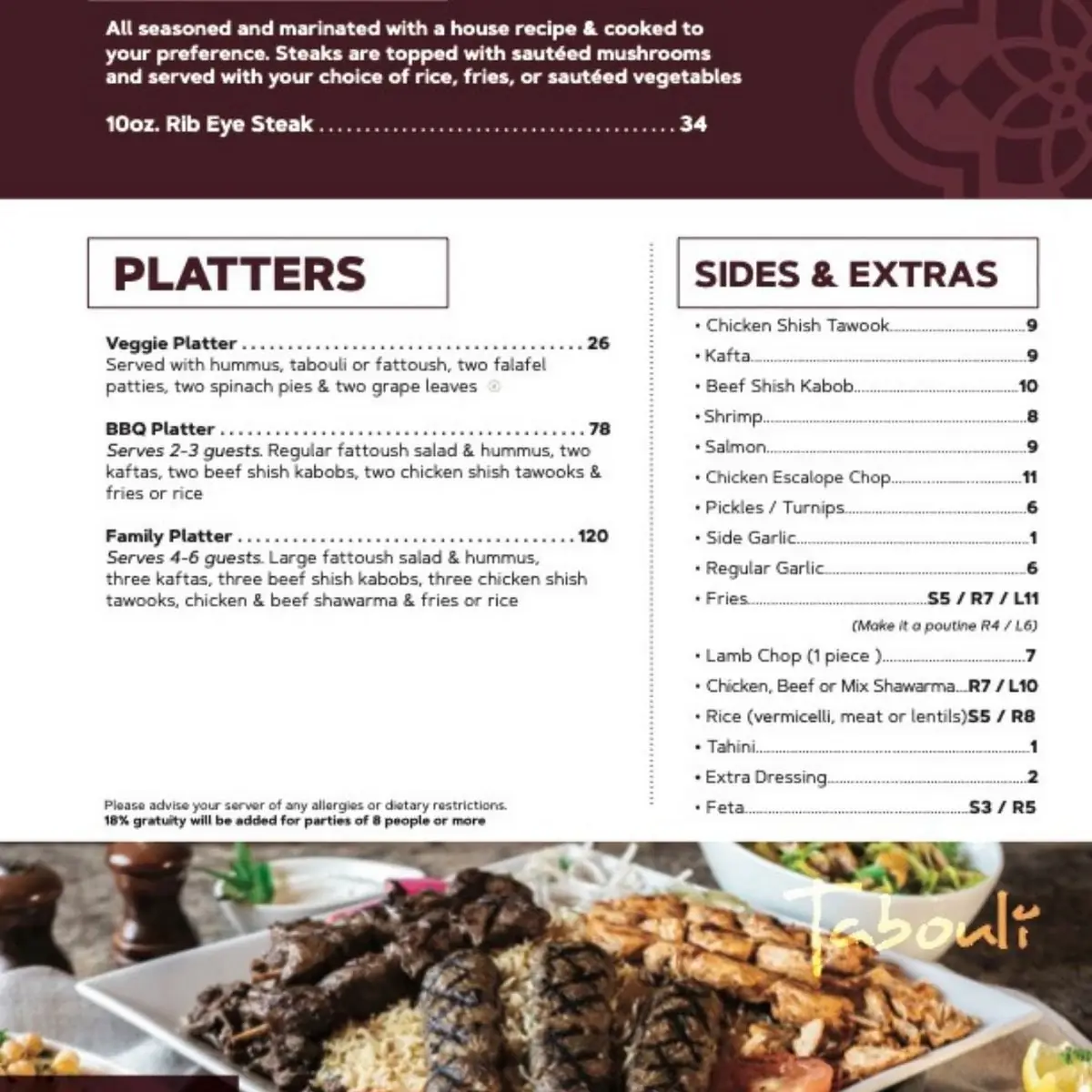 Menu, Tabouli by Eddy's