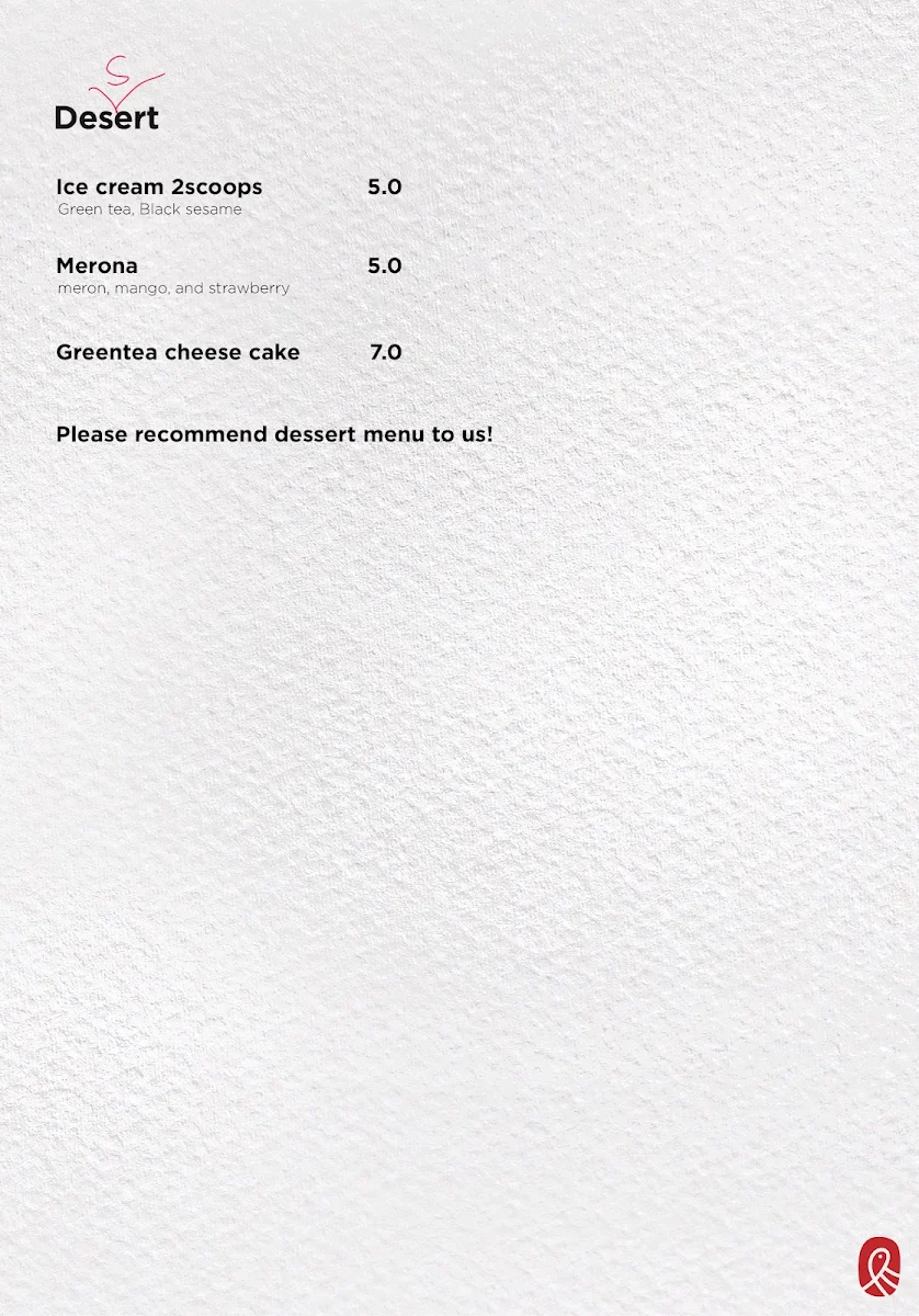 Menu, Gozen Sushi
