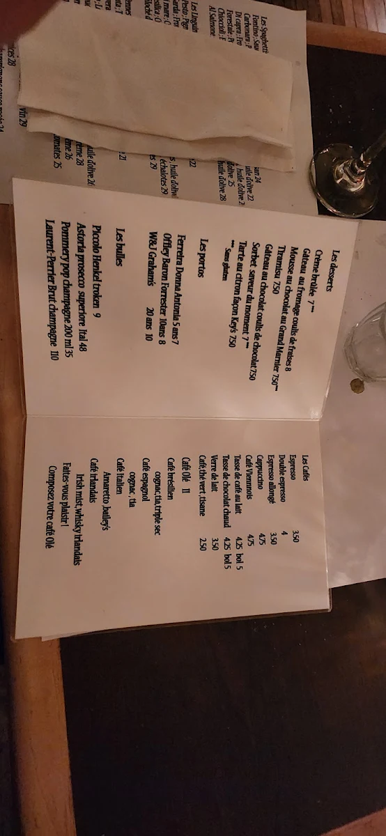 Menu, Bistro Viva