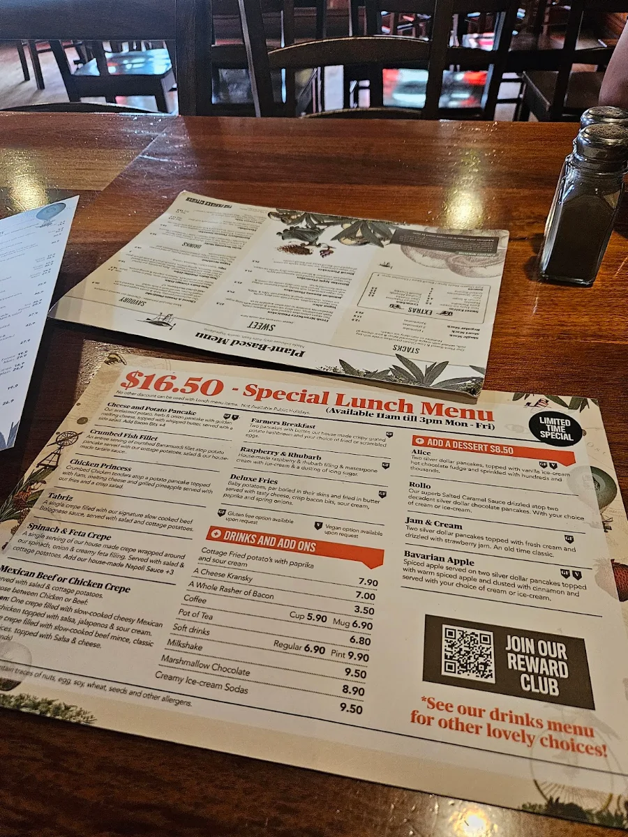 Menu, The Pancake Kitchen