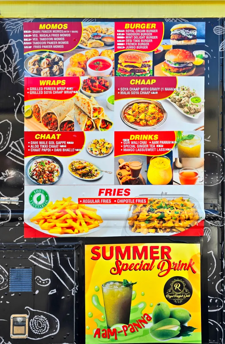 Menu, Royal Punjab Grill