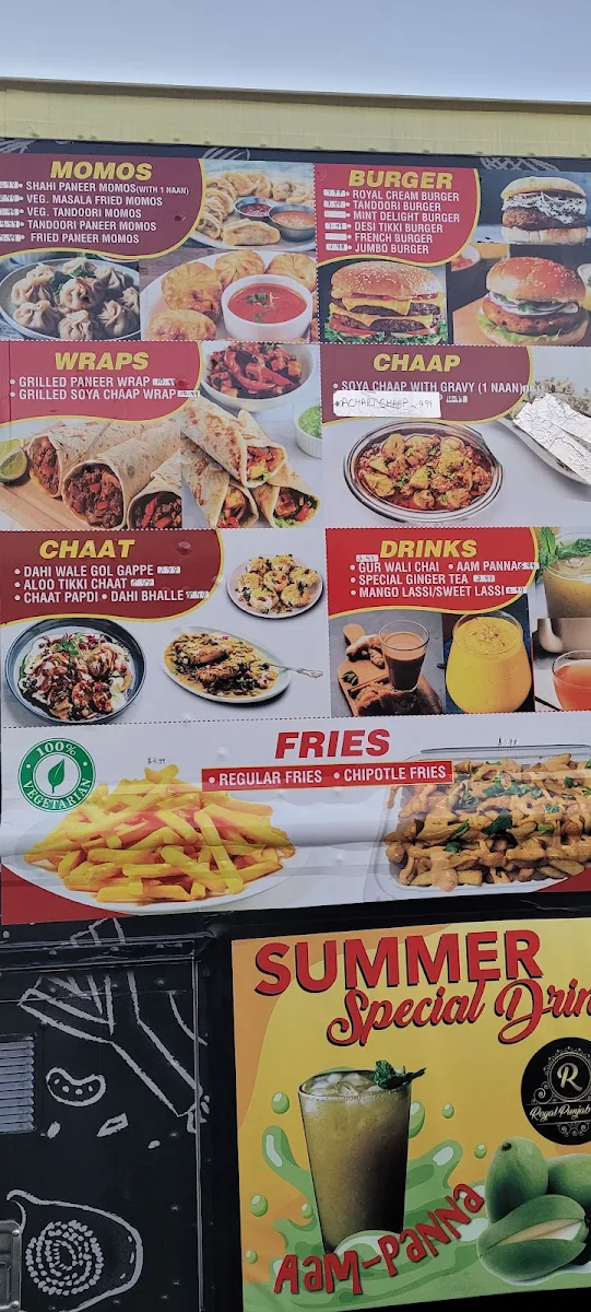 Menu, Royal Punjab Grill