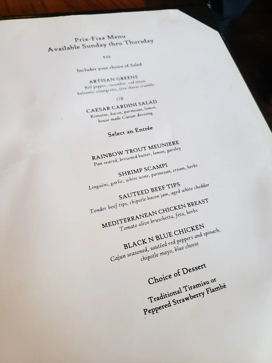 Menu, Take Five Bistro