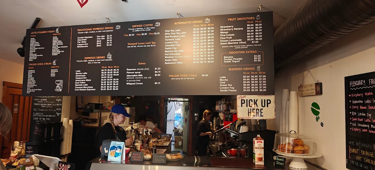 Menu, Colossi's Coffee House