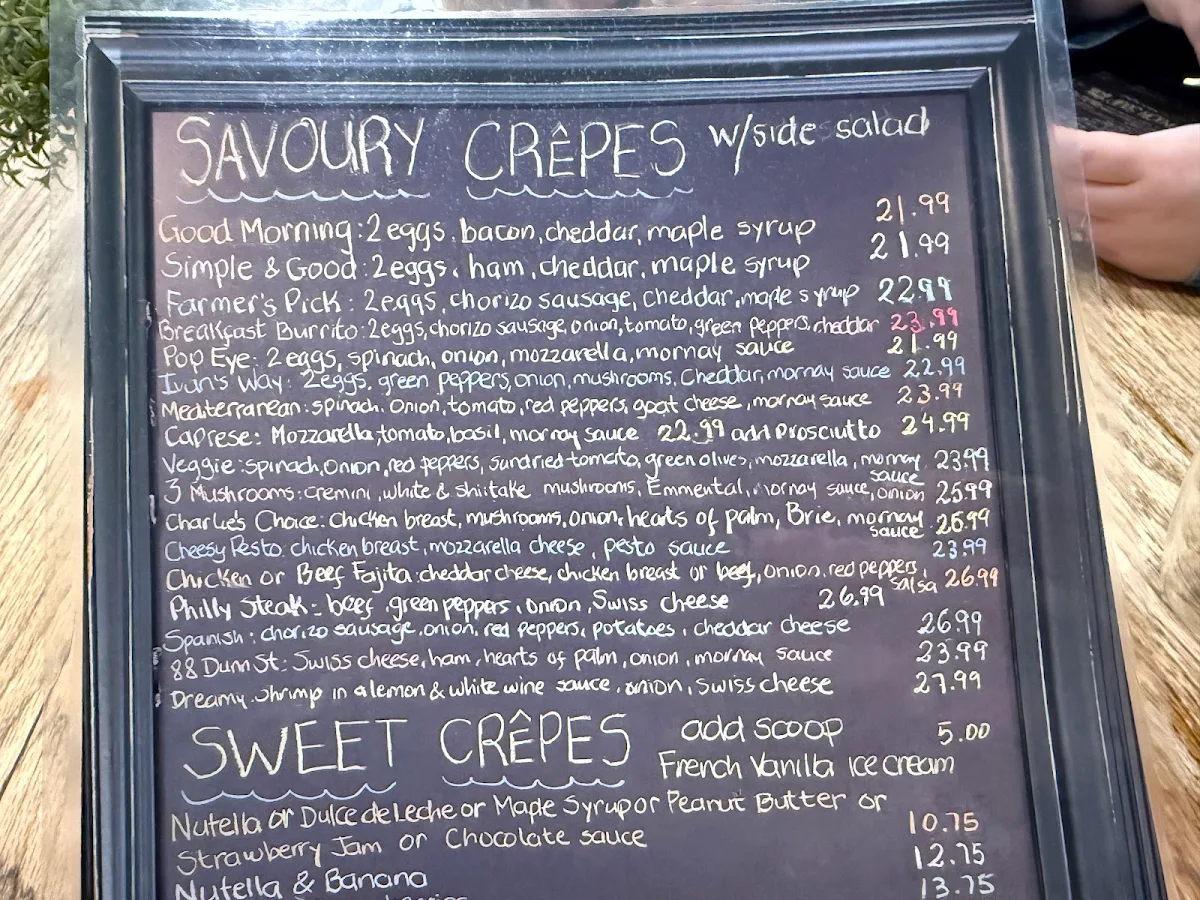 Menu, The Crepe Kitchen