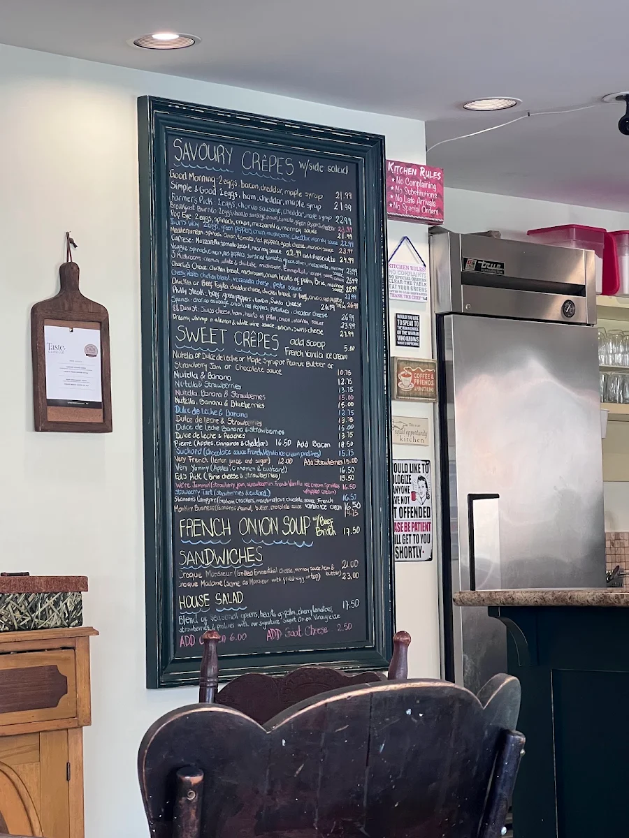 Menu, The Crepe Kitchen
