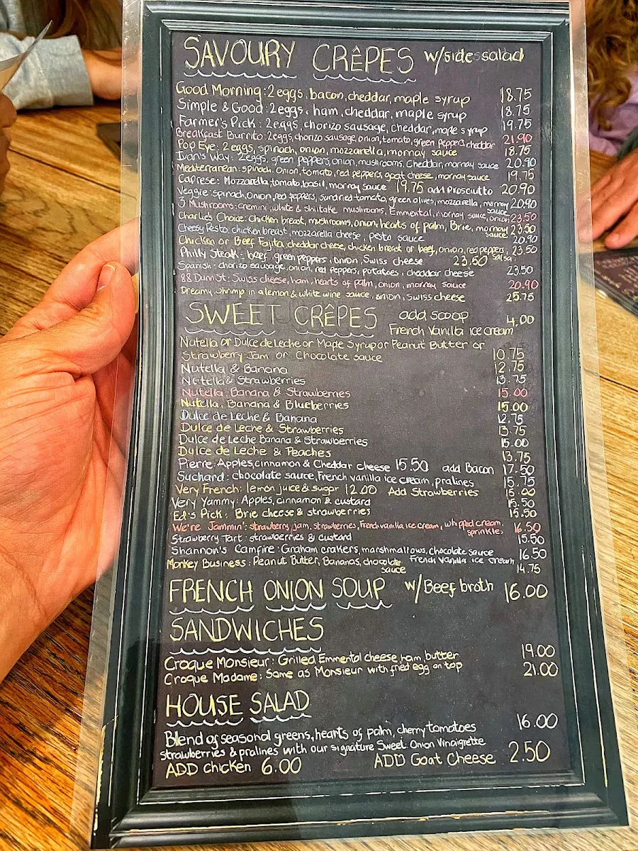 Menu, The Crepe Kitchen