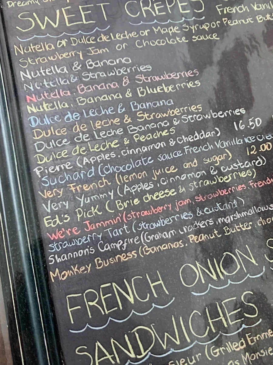 Menu, The Crepe Kitchen