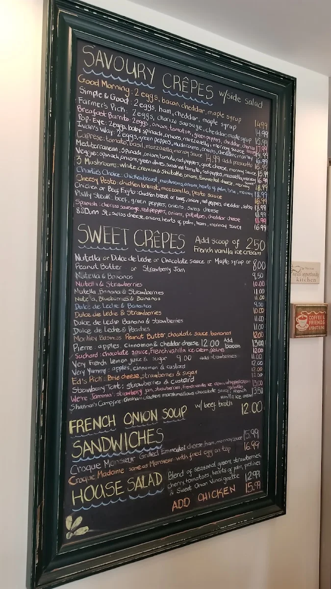 Menu, The Crepe Kitchen