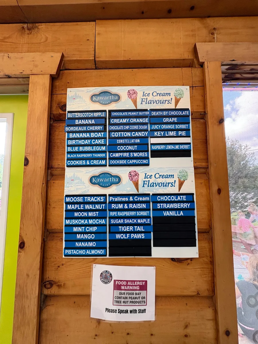 Menu, South River Scoops 'N' More