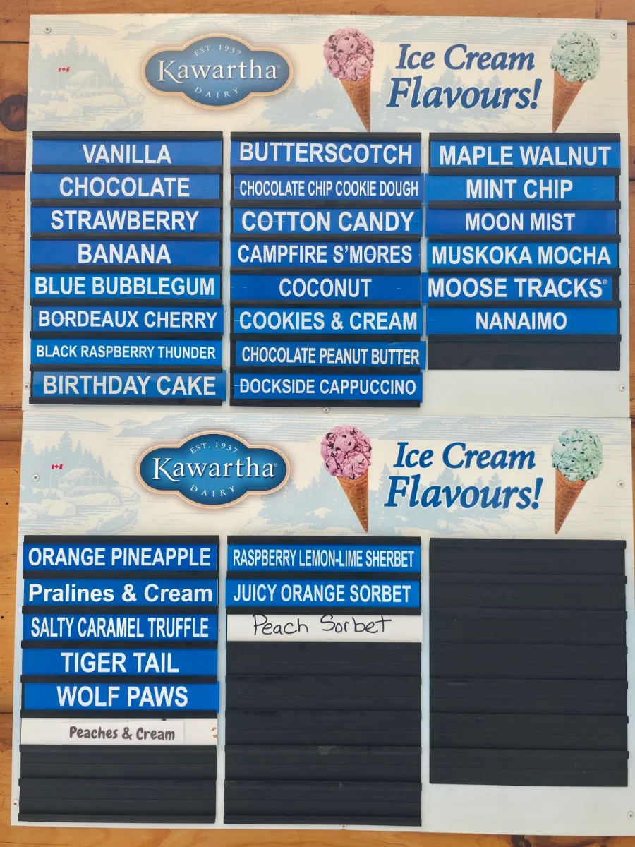 Menu, South River Scoops 'N' More