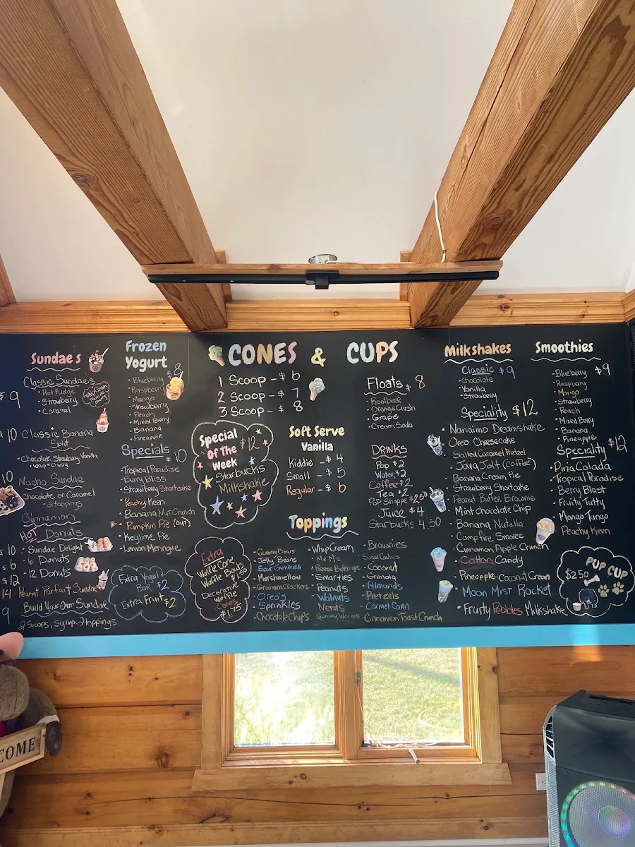 Menu, South River Scoops 'N' More