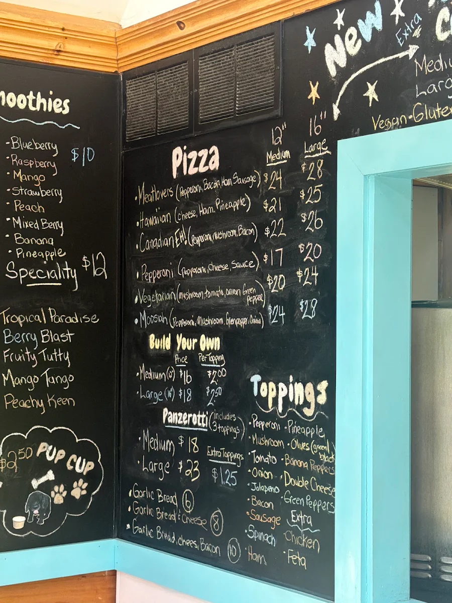 Menu, South River Scoops 'N' More