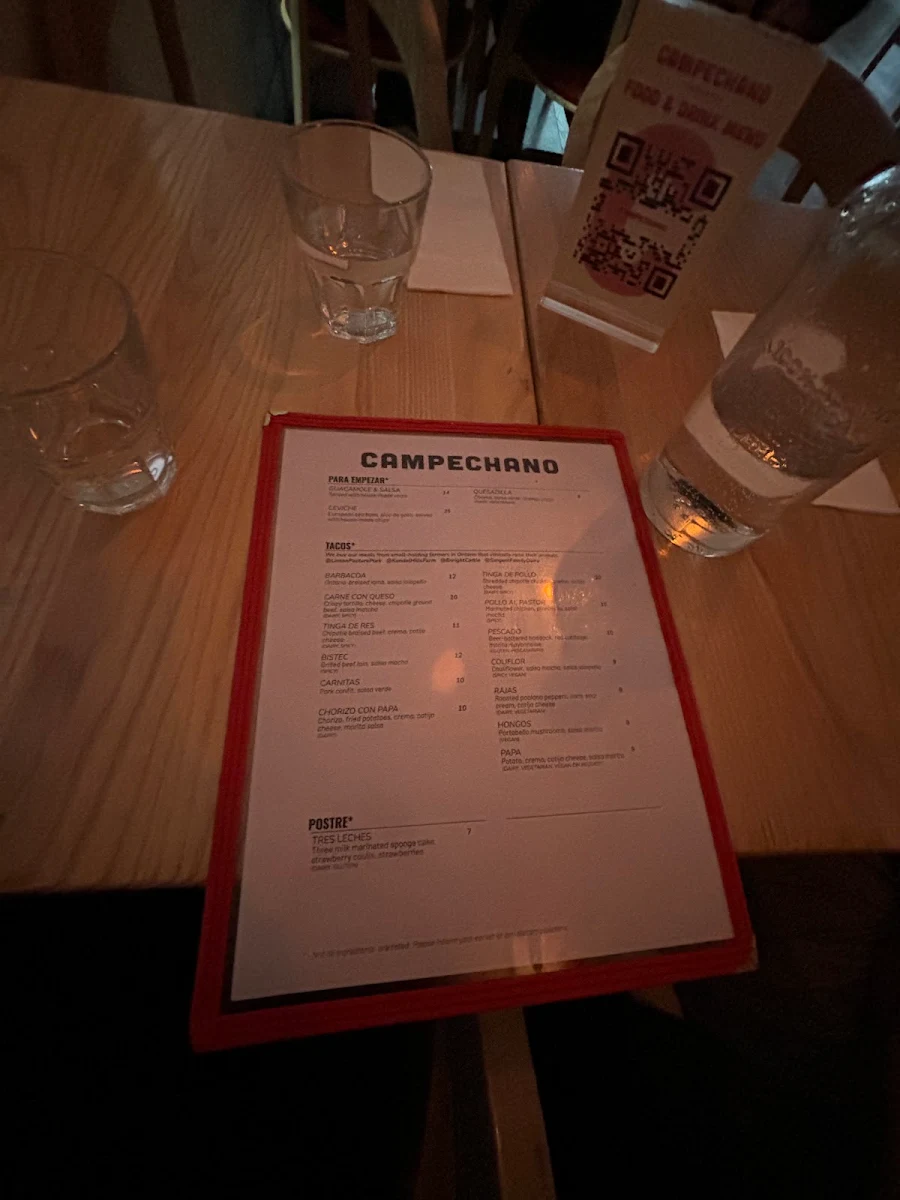 Menu, Campechano College