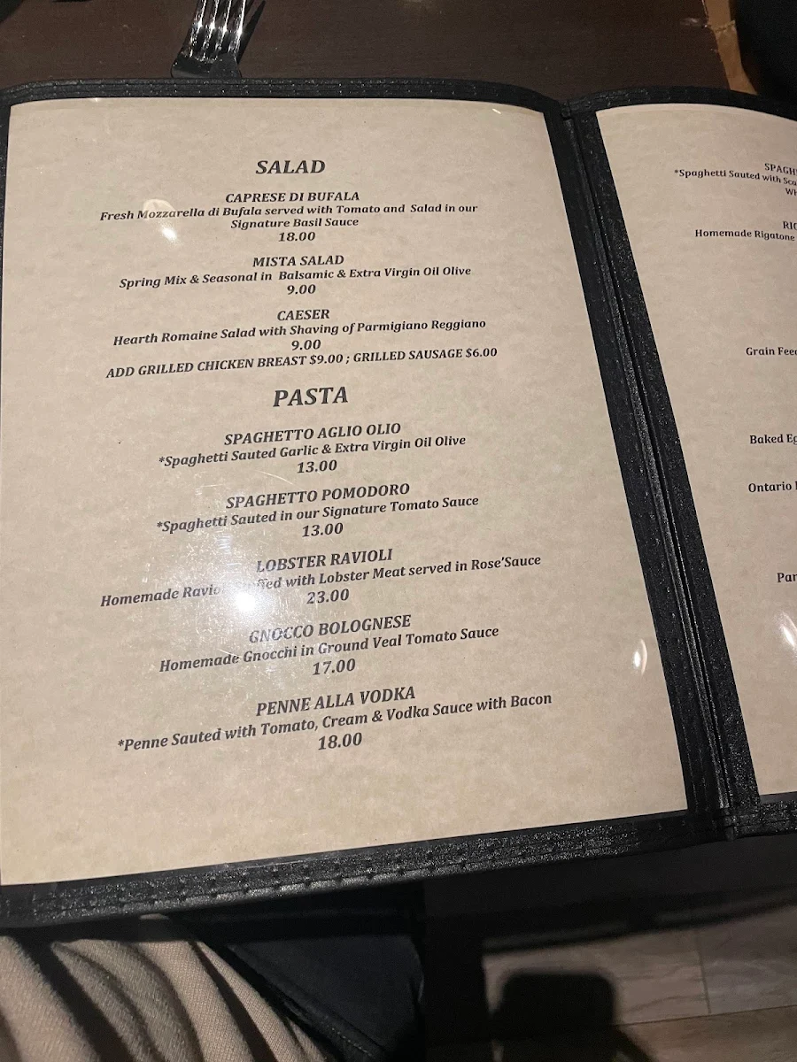 Menu, Locanda