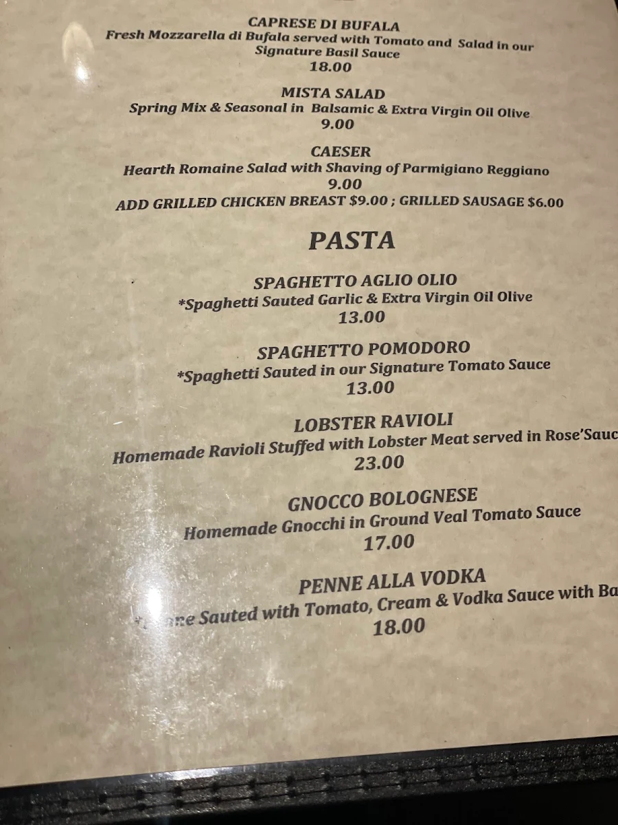 Menu, Locanda