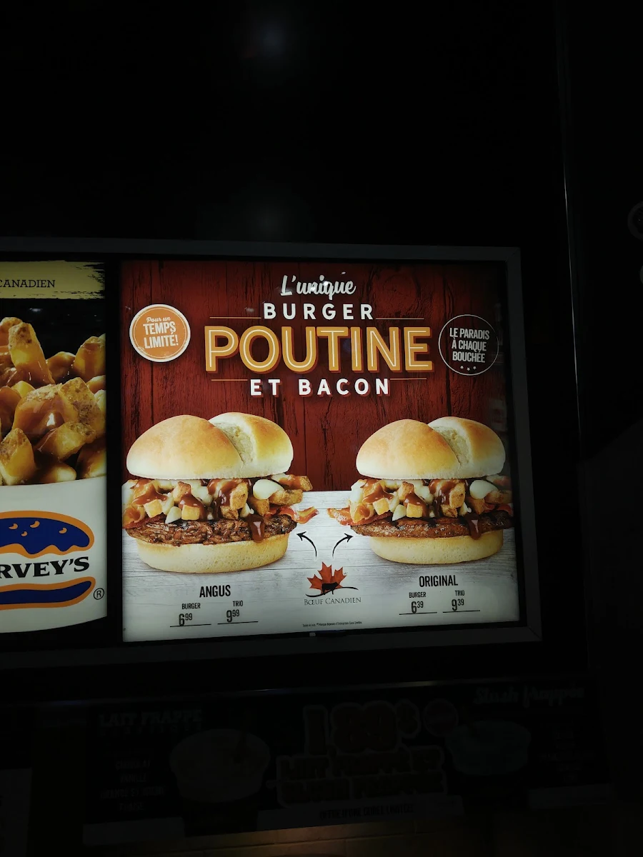 Menu, Harvey's