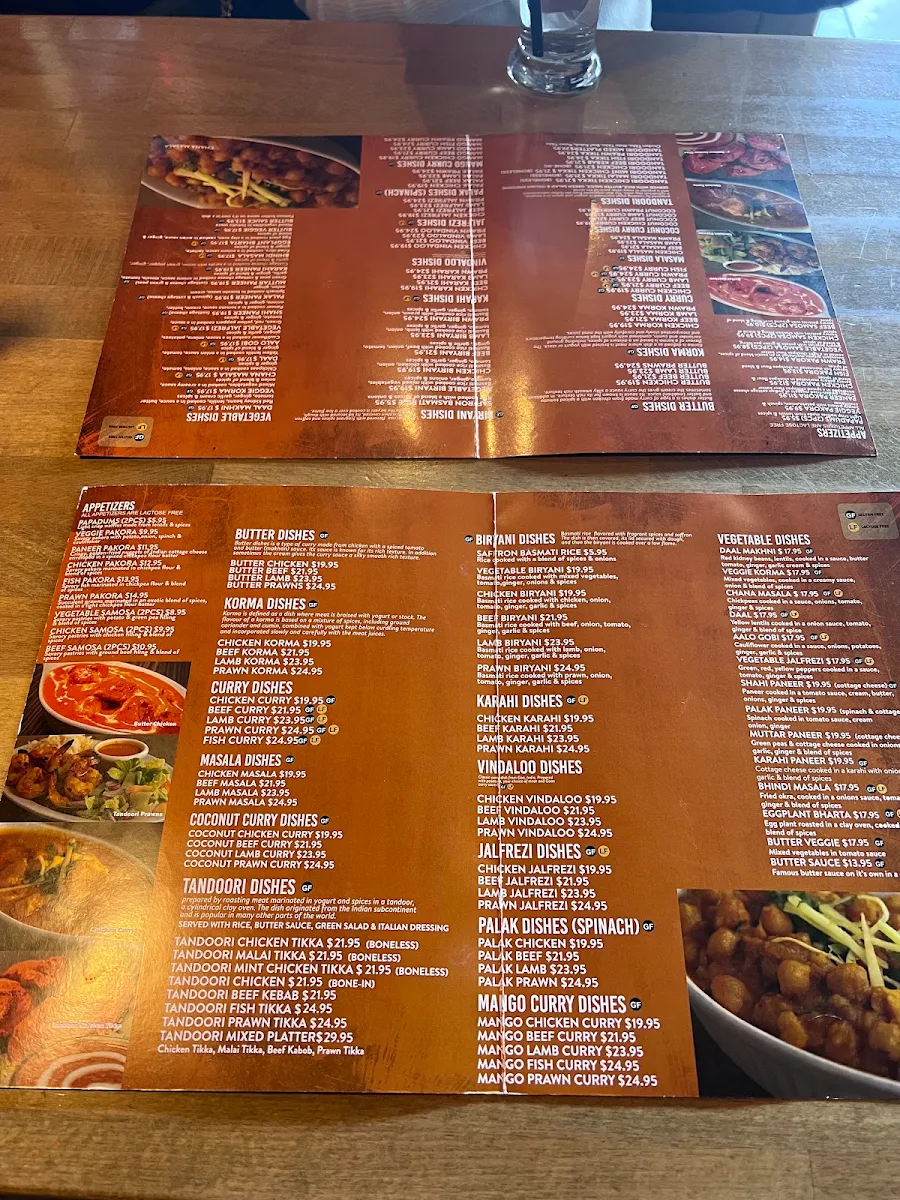 Menu, Spice Hut Indian Cuisine.