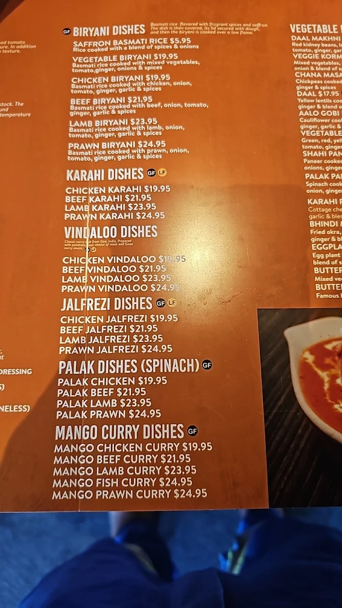 Menu, Spice Hut Indian Cuisine.