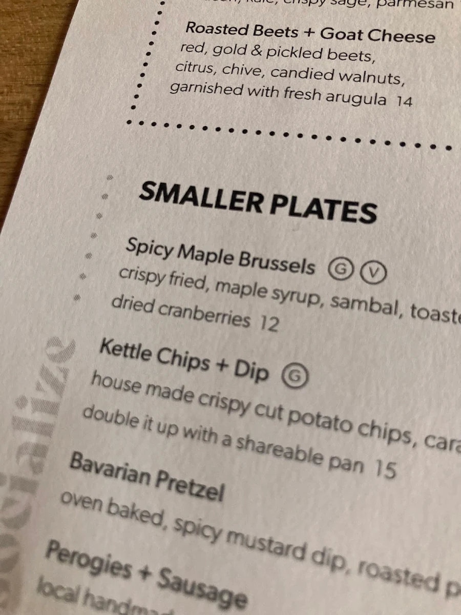 Menu, Central Social Hall