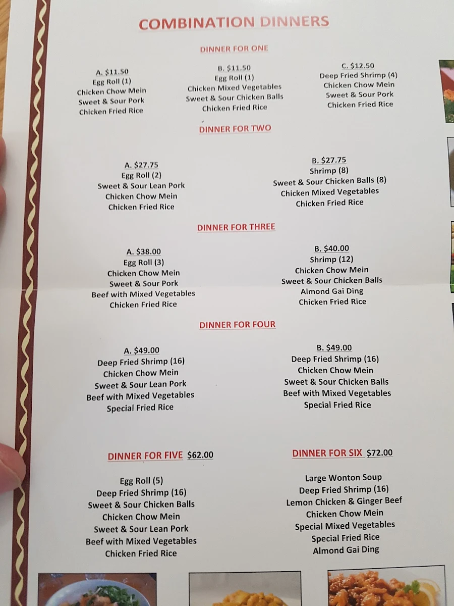 Menu, Little Wok