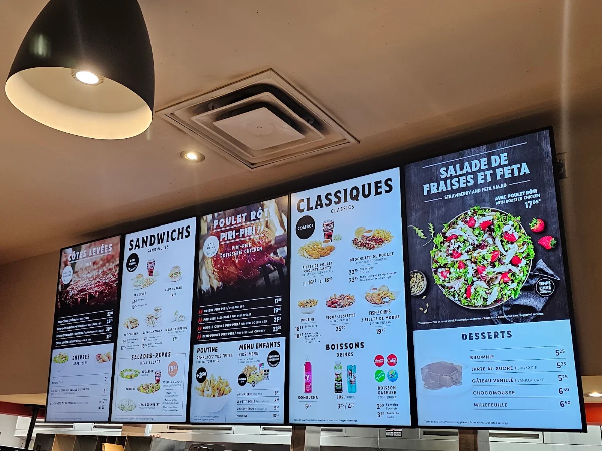 Menu, St-Hubert Express