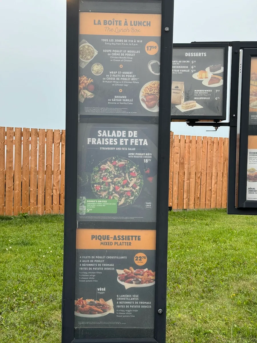 Menu, St-Hubert Express