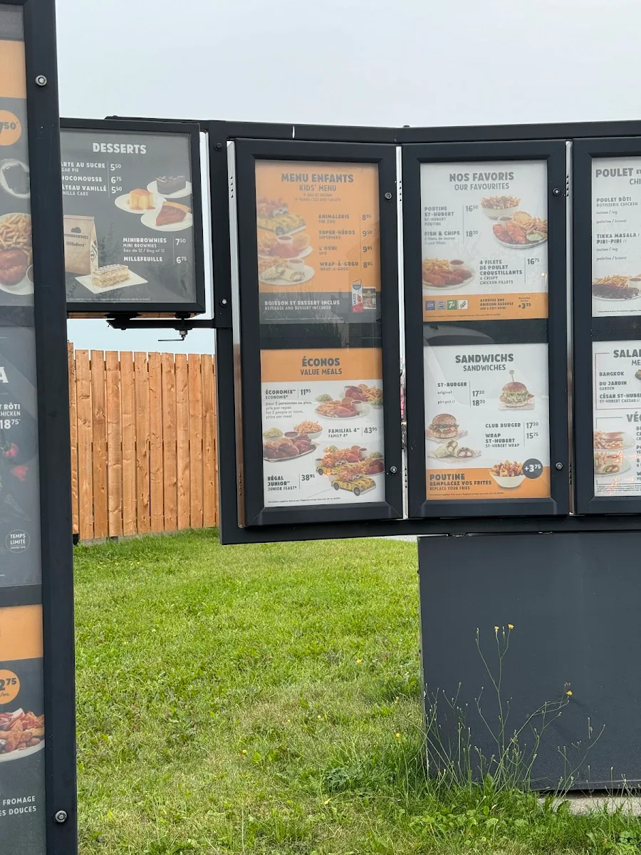 Menu, St-Hubert Express