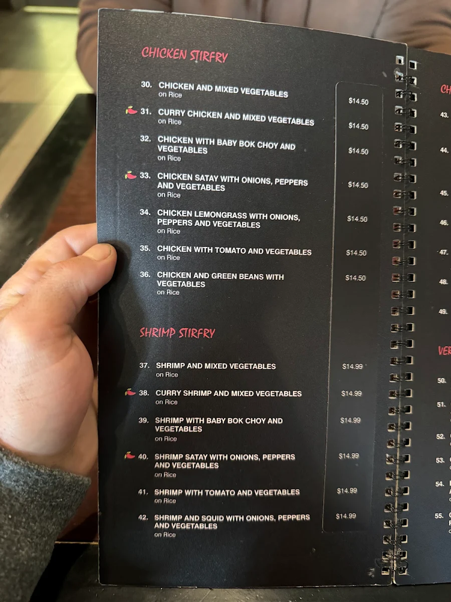 Menu, Pho Thuy Duong Restaurant