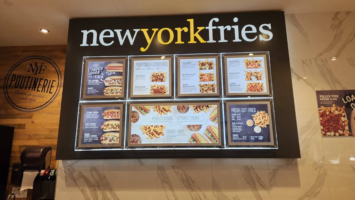 Menu, New York Fries Halifax Shopping Centre