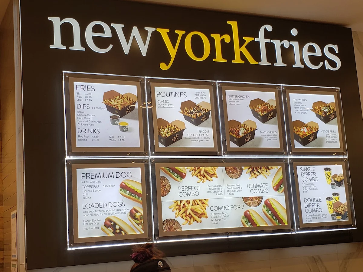 Menu, New York Fries Halifax Shopping Centre