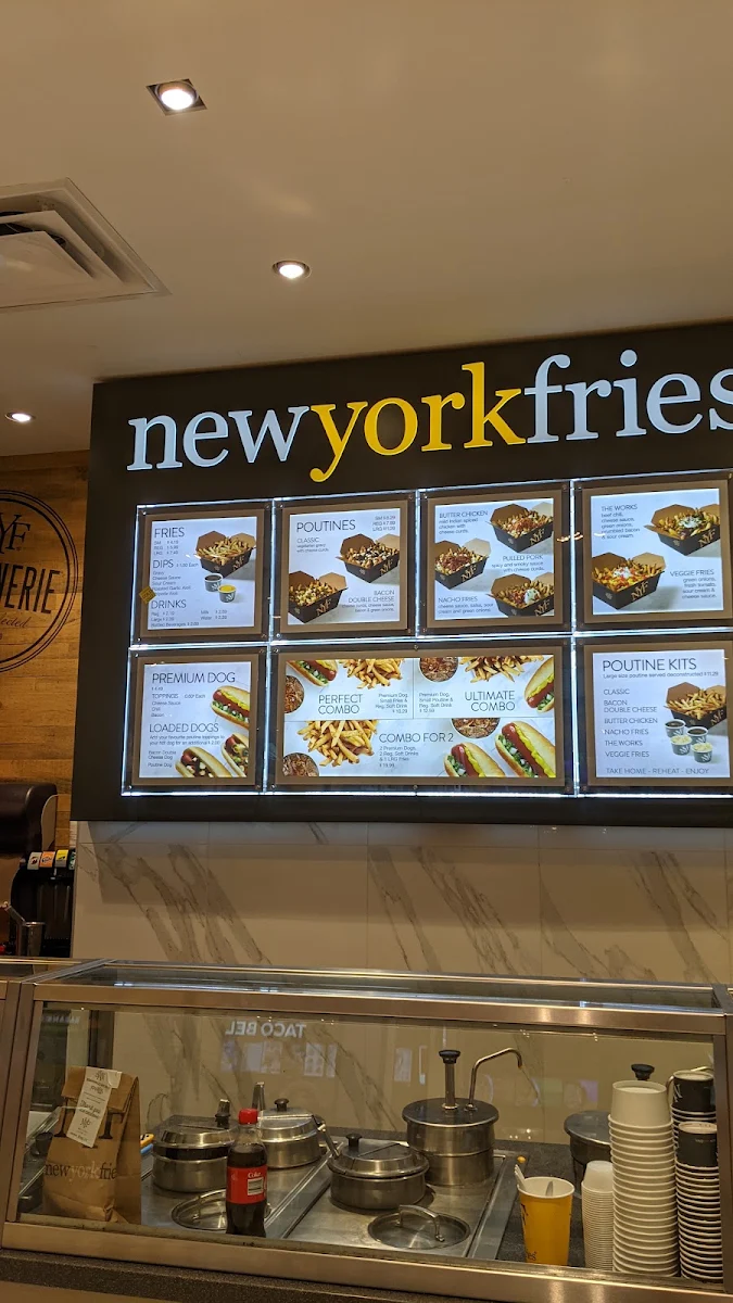 Menu, New York Fries Halifax Shopping Centre