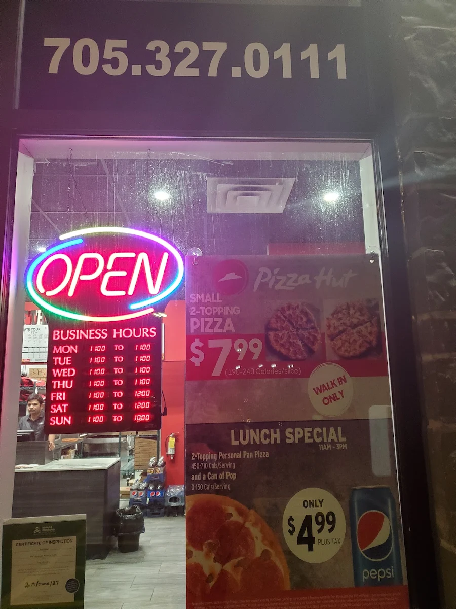 Menu, Pizza Hut