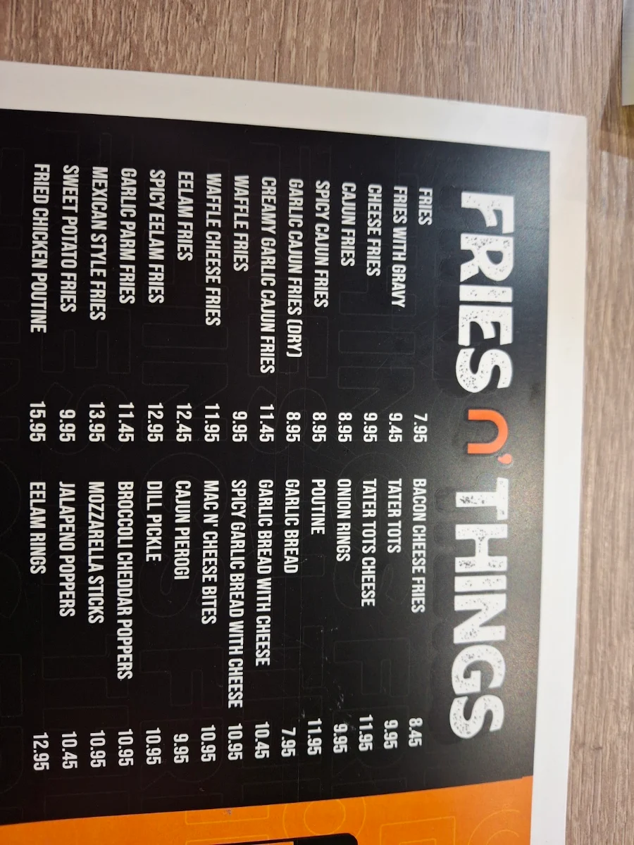 Menu, Mac N' Wings