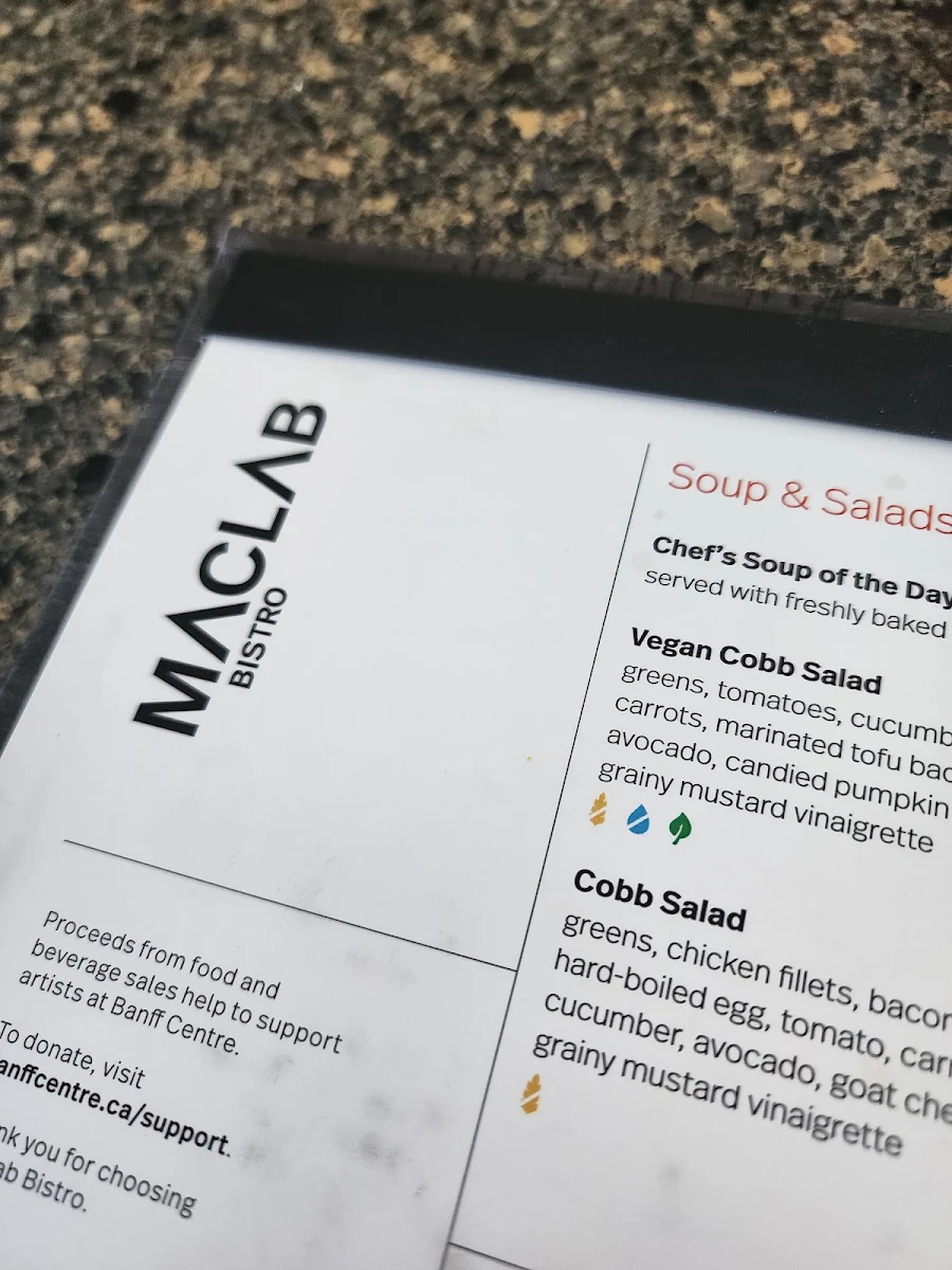 Menu, Maclab Bistro