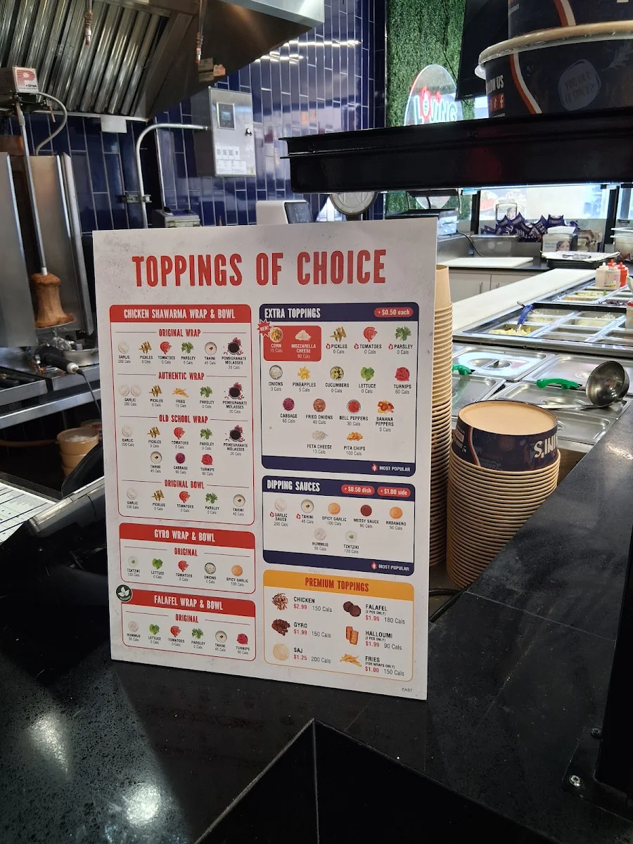 Menu, Tahini's Shawarma