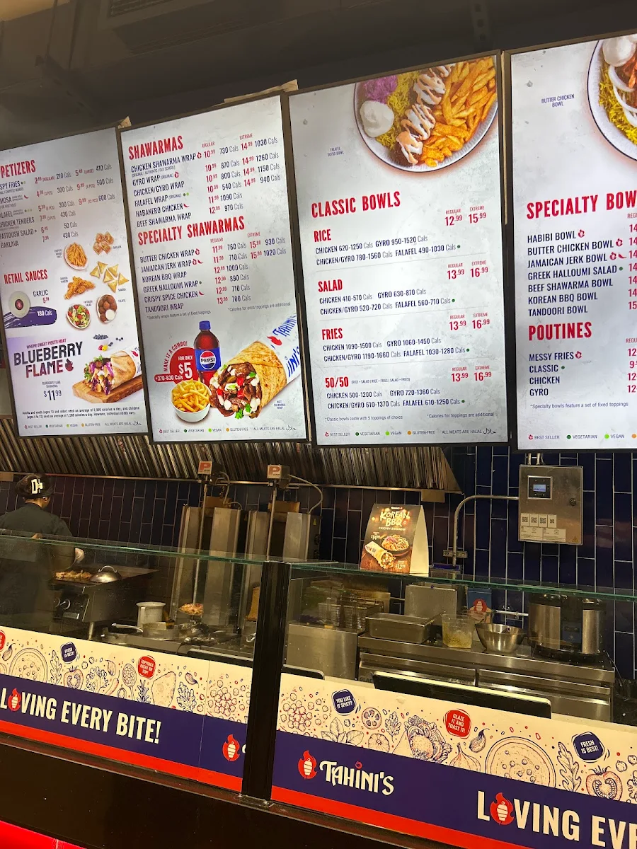 Menu, Tahini's Shawarma
