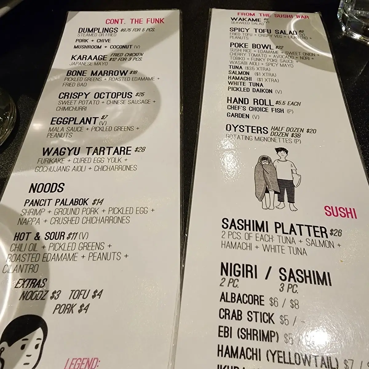 Menu, Funky Chow Kitchen