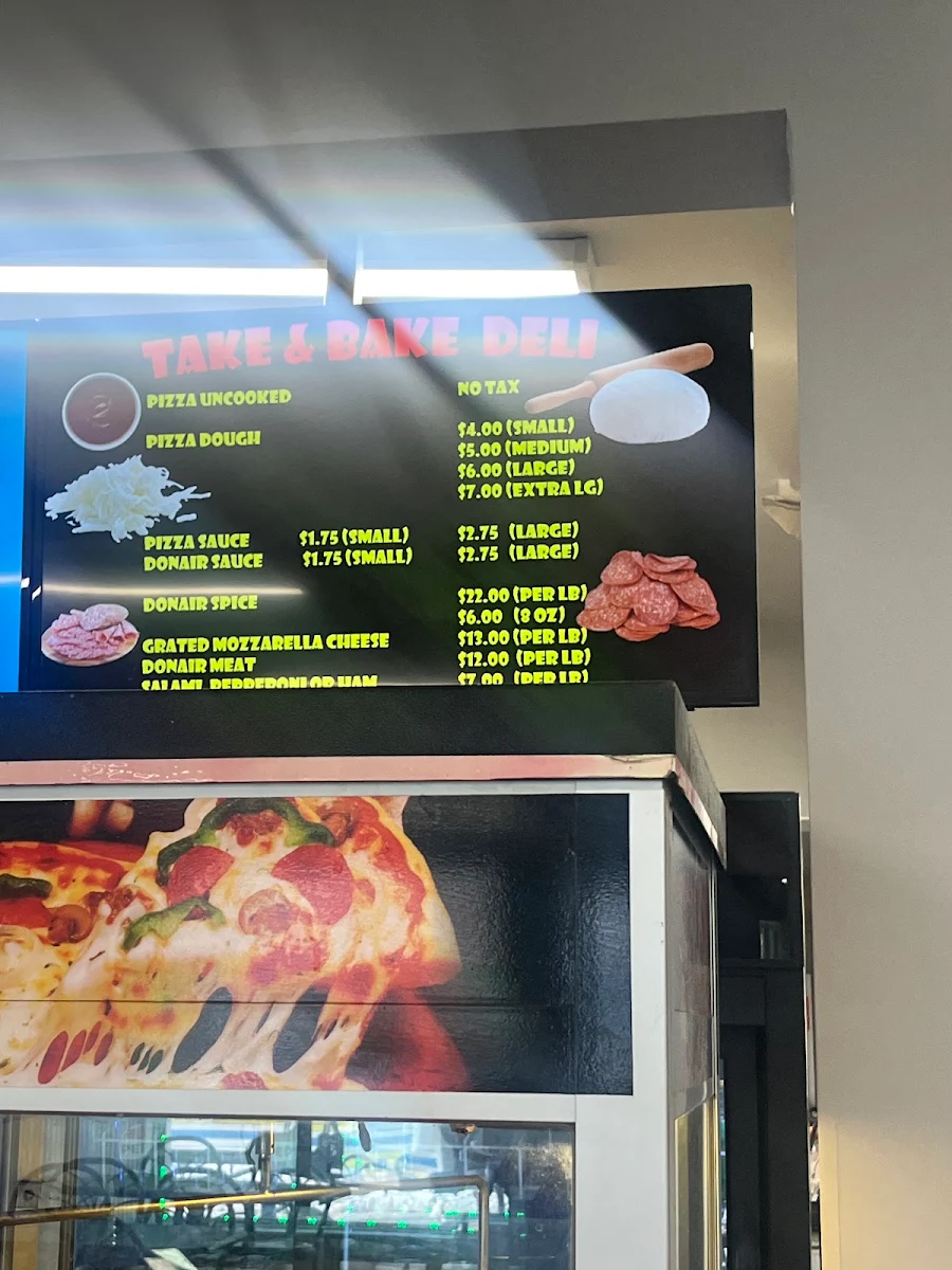Menu, Revana Pizza Dartmouth