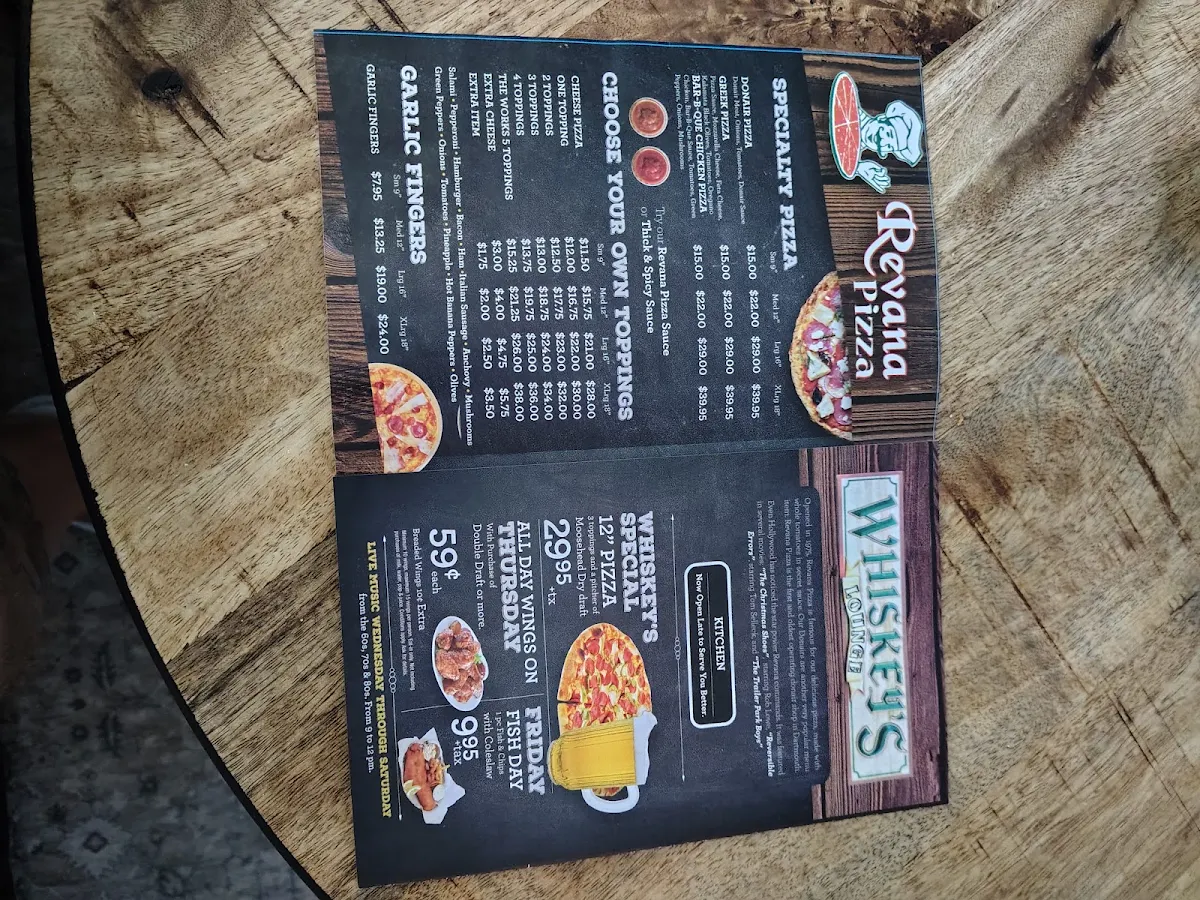 Menu, Revana Pizza Dartmouth