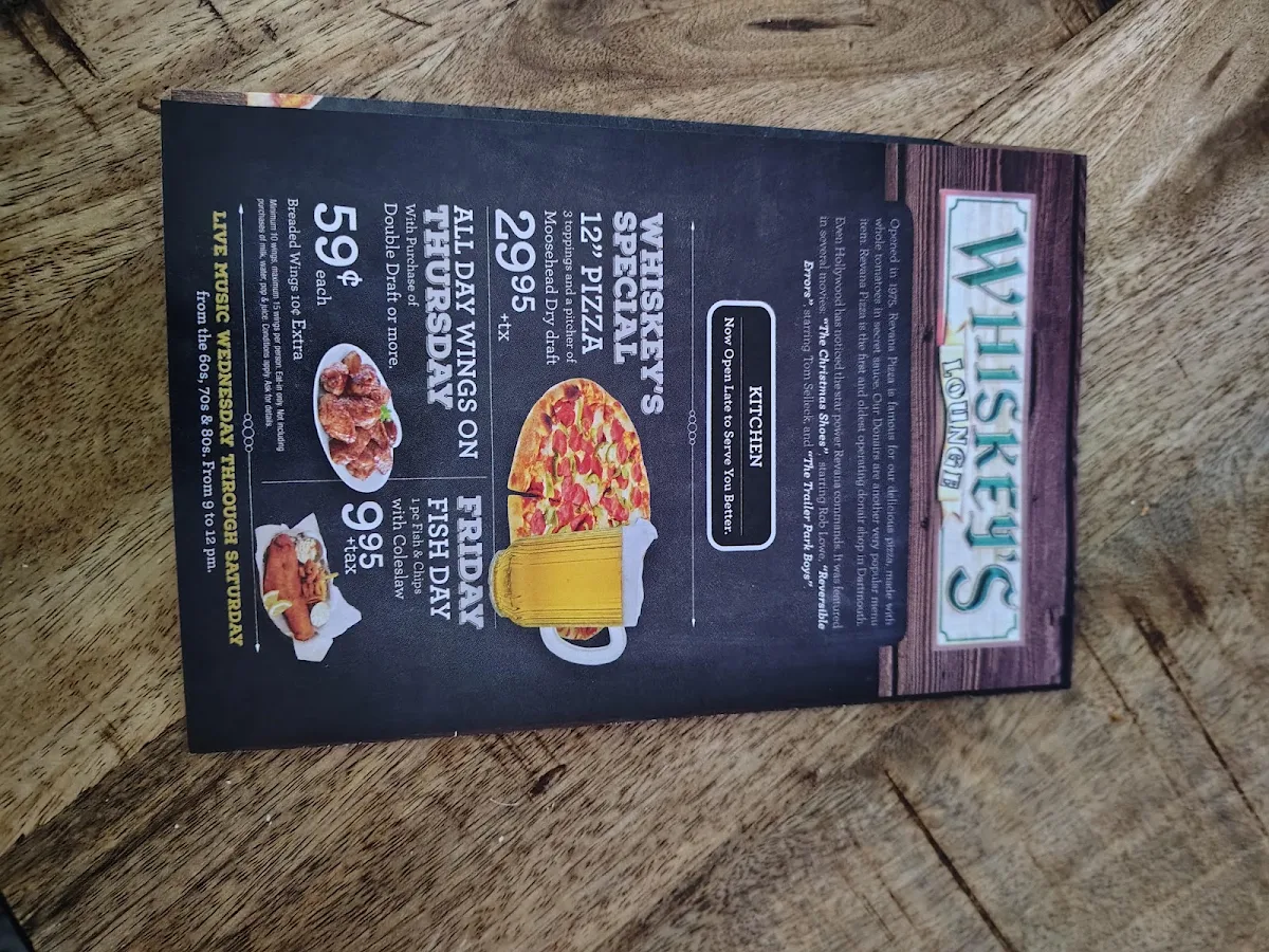 Menu, Revana Pizza Dartmouth