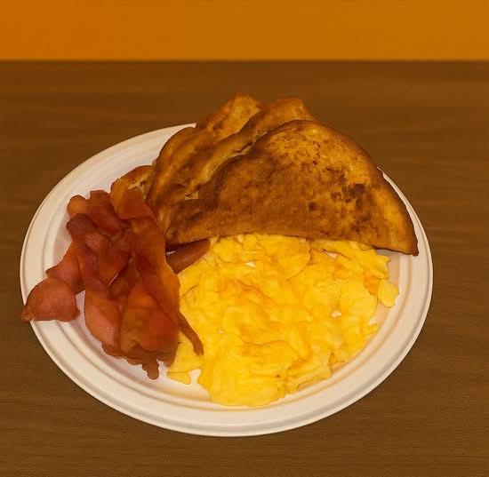 (2)french toast,bacon & eggs plate