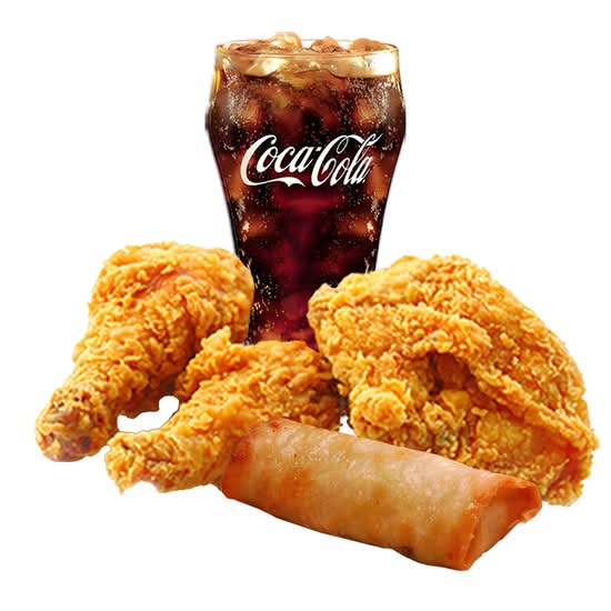 3 Pieces Fried Mixed Chicken+Soda+Spring Roll