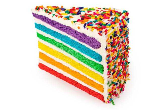 Vanilla Rainbow Cake Slice